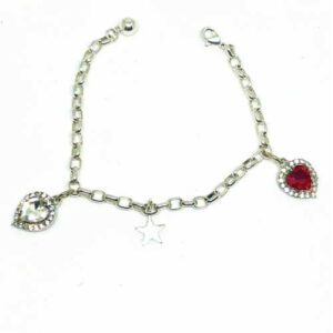 bracelet silver with hearts
